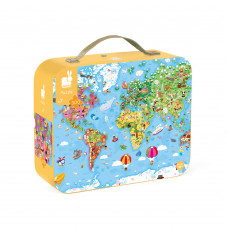 Detské puzzle v kufríku - mapa sveta 